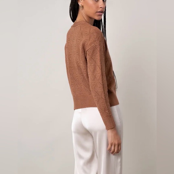 Cyrus The Diamond Stitch Cardigan Burleywood L - Picture 2 of 6